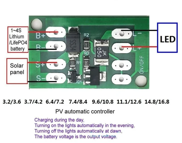 Main image of Solar Generator Charge Controller Auto Light Control Circuit Switch Lithium Charging Board Module