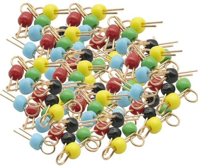 Main image of 100Pcs Black Yellow Blue Green Red Gold Tone Soldering PCB Board Breadboard Test Point Pin, PCB test point