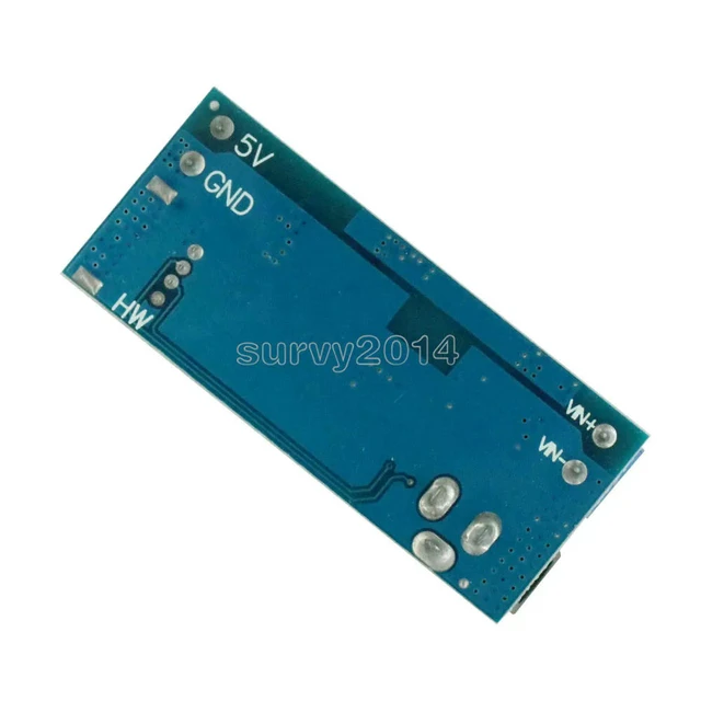 Alt view image 3 of 6 - DC-DC 24V/12V To 5V 5A Step Down Power Supply Buck Converter Replace LM2596S Adjustable USB Step-down Charging Module For Phone
