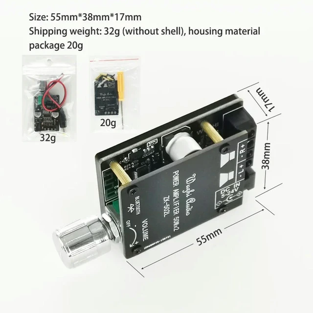 Alt view image 2 of 6 - 2*50W Bluetooth 5.0 Power Amplifier Board Digital Audio HiFi Stereo Dual Channel Class D AMP for Speakers 30W~200W