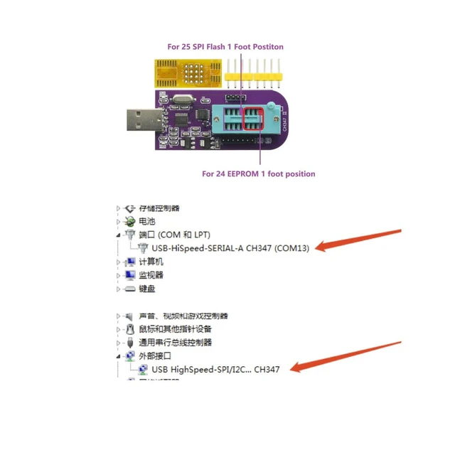 Alt view image 3 of 3 - CH347 Programmer with V1.8V Level Conversion for EEPROM BIOS USB Programmer 24 25 Series Flash,Replace CH341A Programmer