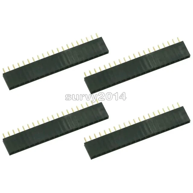 Alt view image 3 of 3 - 10Pcs 20Pin 2.54mm Single Row Female Pin Header 1x20 Straight Pin Socket Connector Pitch for