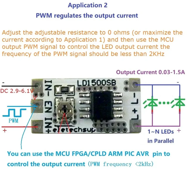 Alt view image 3 of 6 - 28-1500mA Output Current High Brightness LED Constant Current Driver Board for Flashlight Headlights Emergency Lights Module