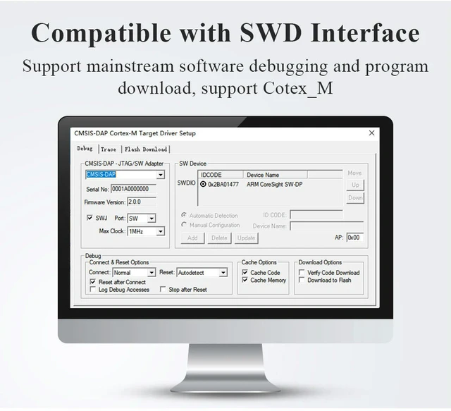 Alt view image 2 of 6 - STM32 Develops DAP Downloader Module Cs Debugger Keil SWD/Serial port Tool Accessories