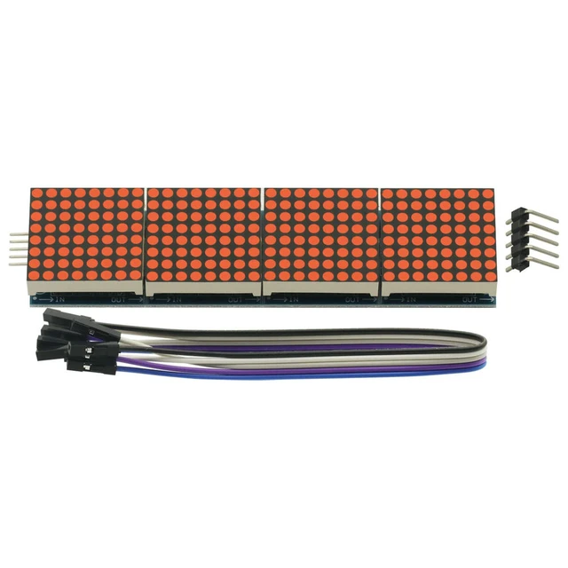 Alt view image 2 of 6 - MAX7219 Dot Matrix Module 32x8 4 in 1 LED Display Modules Drive with 5Pin Wires for Raspberry Pi
