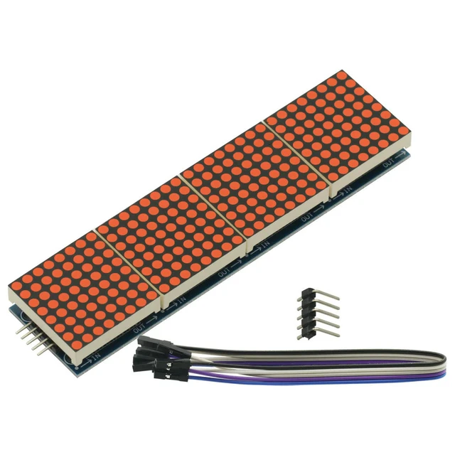 Alt view image 3 of 6 - MAX7219 Dot Matrix Module 32x8 4 in 1 LED Display Modules Drive with 5Pin Wires for Raspberry Pi