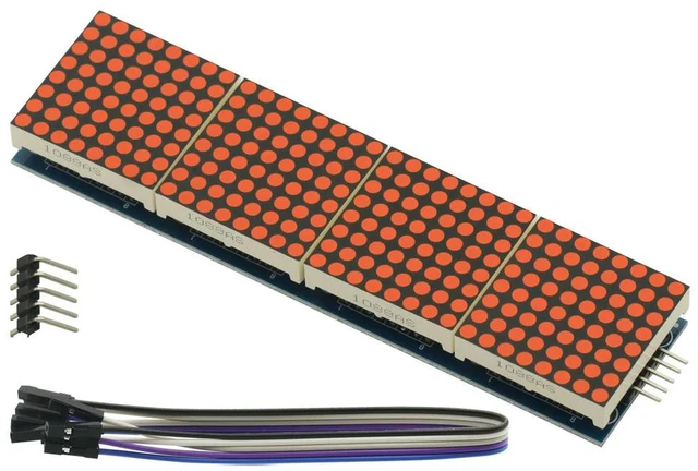 Main image of MAX7219 Dot Matrix Module 32x8 4 in 1 LED Display Modules Drive with 5Pin Wires for Raspberry Pi