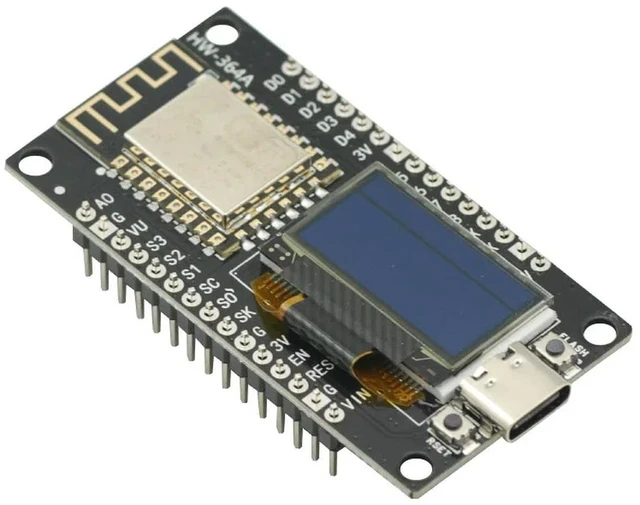 Alt view image 3 of 6 - NodeMCU ESP8266 V3 Development Board With 0.96 Inch OLED Display CH340 ESP-12F Module TYPE-C USB For /Micropython