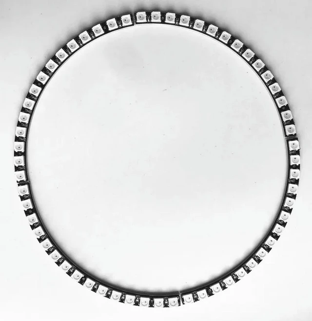 Alt view image 2 of 6 - Ring Wall Clock 60 X Ultra Bright WS2812 5050 RGB LED Lamp Panel For