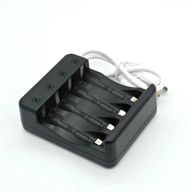 Alt view image 3 of 3 - For Rechargeable Lithium 4-slot Fast Charging Lithium-ion Charger Indicator Charging Cable With LED