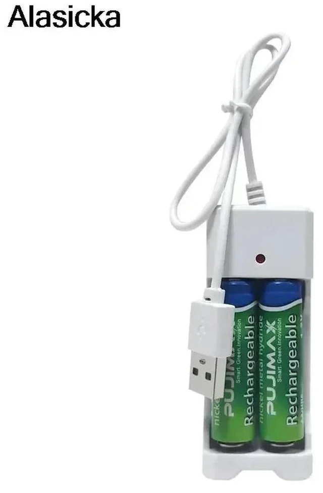 Alt view image 3 of 6 - Charger 2 Slot USB Plug AA/AAA Rechargeable Batteries Charger for 1.2V Ni-MH Ni-Cd Fast Charging Tool