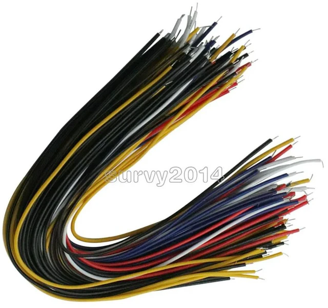 Main image of 100Pcs Double Head PCB Solder Cable 5 Color 20CM Breadboard Fly Jumper Wire Cable Tinned Conductor