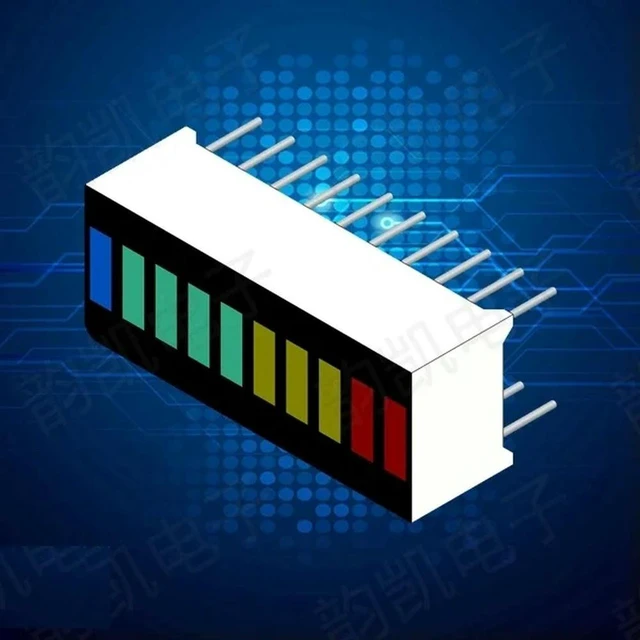 Main image of 10PCS LED Display 10 Segment Bargraph Light Display Module Bar Graph Ultra Bright Red Yellow Green Blue Colors Multi-color