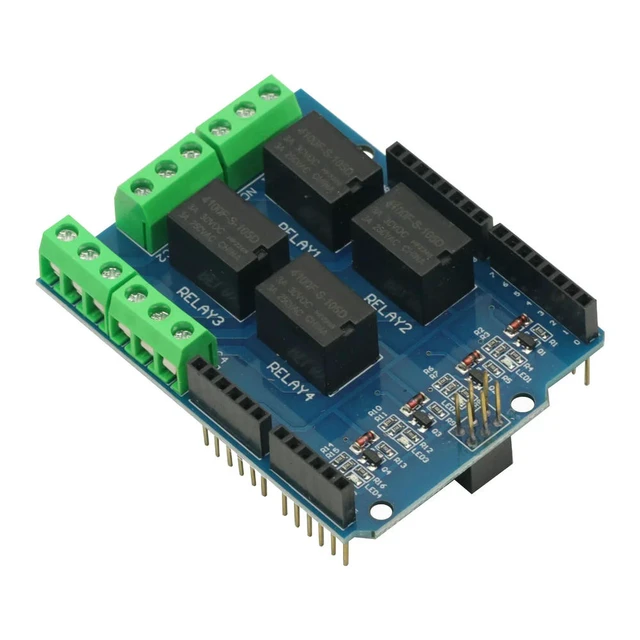 Alt view image 2 of 6 - 4 channel 5v relay shield module, Four channel relay control board relay expansion board for UNO R3 mega 2560
