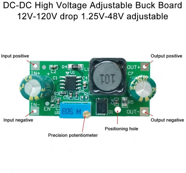 Main image of Adjustable Voltage Step-down Power Regulator Module 48V 60V 100V to 1.25V-48V DC