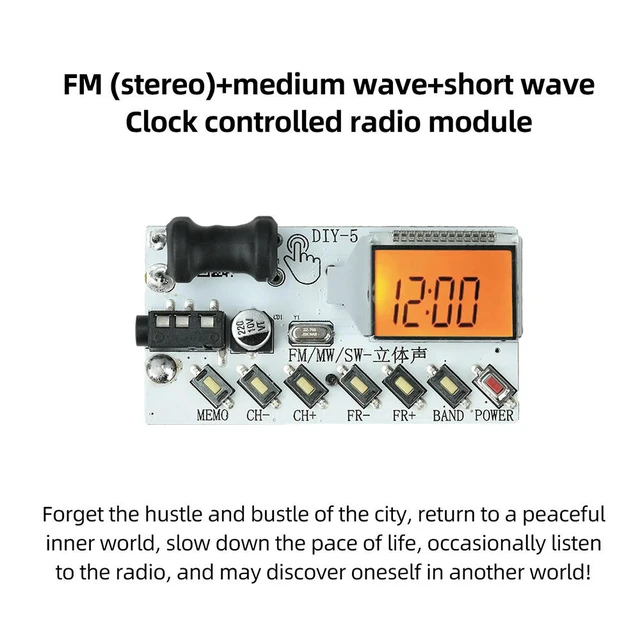 Alt view image 3 of 3 - 87-108MHz FM/MW/SW Multi Band Headphone Radio Medium Wave ShortwaveReceiver Module Antenna Headphone Stereo Broadcast DIY Module