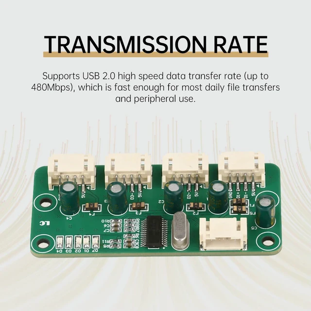 Alt view image 3 of 3 - DC 5V 1 To 4 Port Ph2.0 Interface Version USB 2.0 Hub Module No Drive USB Splitter Multi Port Expansion Board USB Devices