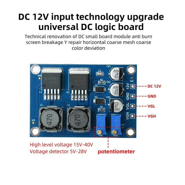 Alt view image 3 of 3 - VGH VGL DC Module Repair LCD Panel Broken Universal DC Logic Board Technology Upgrade DC Small Board Module
