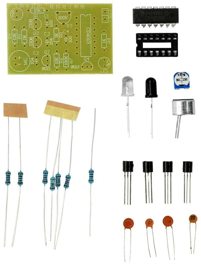 Main image of DC 5V Analog Electronic Candle Making Kit Lighting Blowing Control Simulation Candle Electronic Welding Training DIY Parts