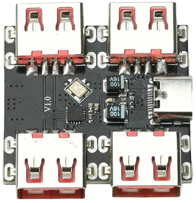 Main image of XL334P4 USB2.0 4-port Controller Expansion Module USB 2.0 to 4 Channel Way Splitter USB-HUB Type-C Extender Board 40MB/S