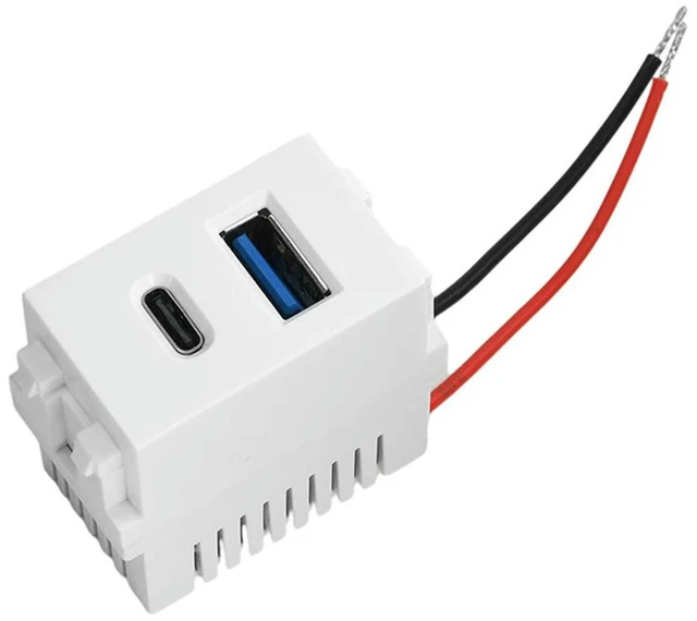 Main image of 5V2.1A Type 128 USB Power Module 220V Socket Dual Port USB+Type C Charging Socket Module Switching Power Supply Modules