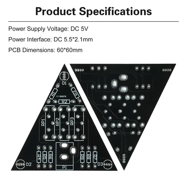 Alt view image 2 of 6 - DC 5V LED Display Module Sliding Resistor RGB Dimmable LED Adjustable Color and Brightness DIY Soldering Practice Kit