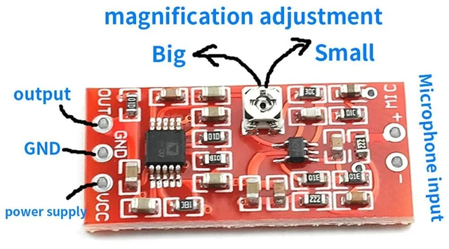 Main image of MAX4466 Electret Microphone Preamplifier Module with SSM2167 Voice Compression Amp Sound Amplifier Board