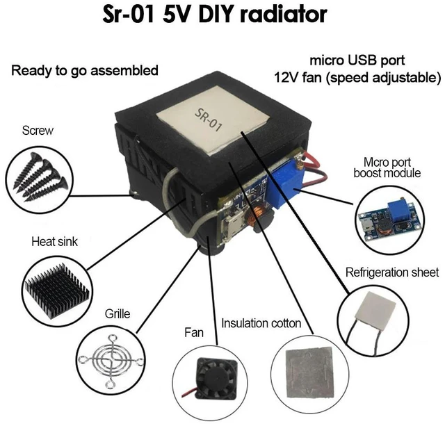 Main image of SR-01 5V DIY Mobile Phone Radiator Cooler Semiconductor Refrigeration Sheet Silent Tablet Cooling Artifact