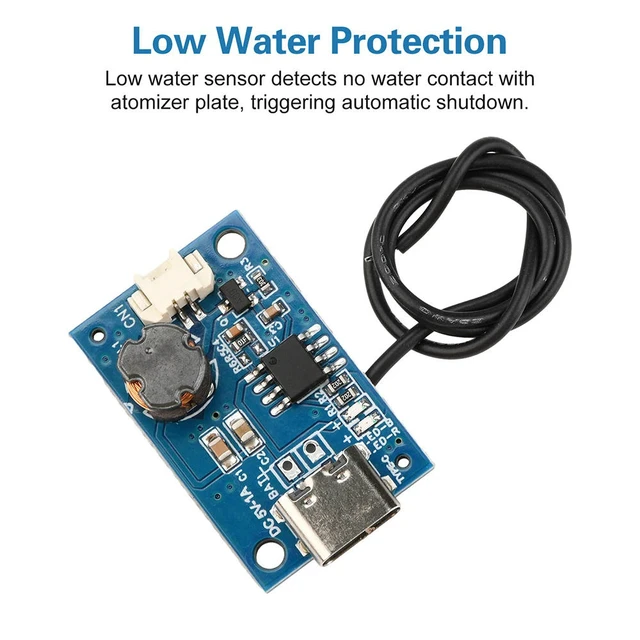 Alt view image 2 of 3 - DC 5V Humidifier Module Powered Air Plant with Atomization Drive Circuit Board Features Water Level Sensor Type C