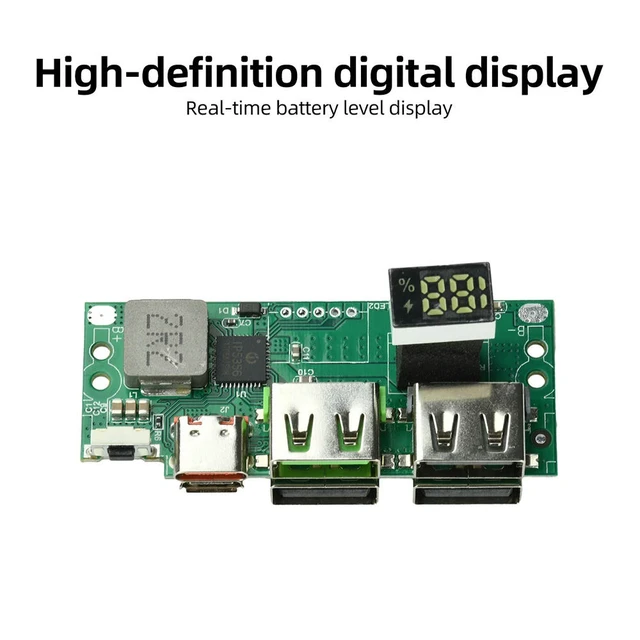 Alt view image 2 of 3 - IP5356 PD QC Fast Charging Module With Digital Display Charger Board Circuit Protection 3.7V
