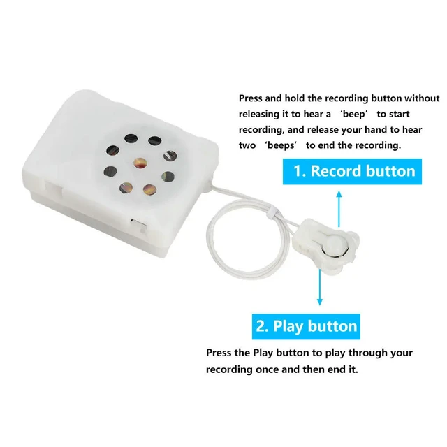 Alt view image 3 of 6 - 35 Seconds Recorder Key Recorder Plush Toy Voice Message Recordable Sound Module Clear Voice Recorder