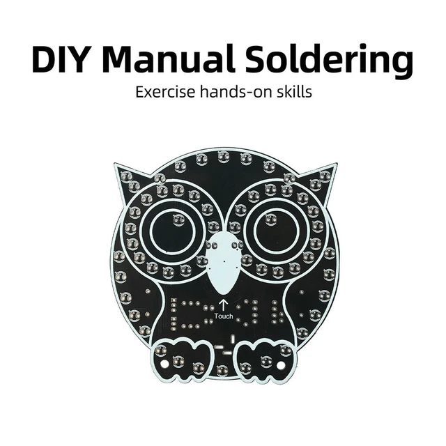 Alt view image 3 of 3 - DIY Soldering Learning Kit Touch Control Owl LED Light Electronic Practice for Beginners Education Kit DC 5V