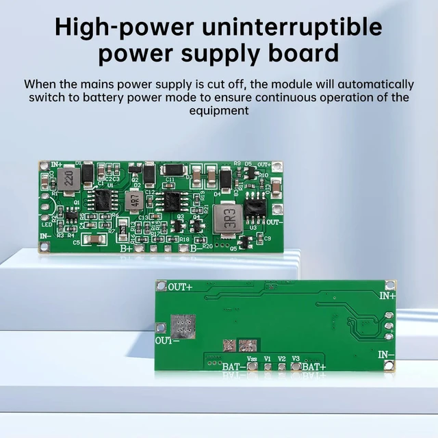Alt view image 3 of 3 - 3S Lithium Pack UPS Module Uninterruptible Power Supply Board Side Charging Discharging Automatic Switch 12V 3A 24W 36W