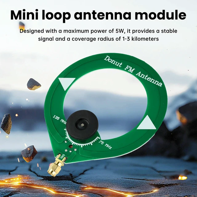 Alt view image 2 of 3 - 75M-135MHz Mini Loop Antenna Module Sweet Donut FM Antenna SMA Male Head Mini Loop Antenna Module