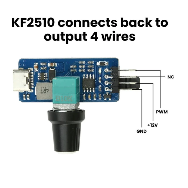 Alt view image 2 of 3 - 4 Wire Fan Speed Regulation Module PWM Speed Regulator Small 4P B3 DIY Water Cooled Cooling Type C USB Power Supply