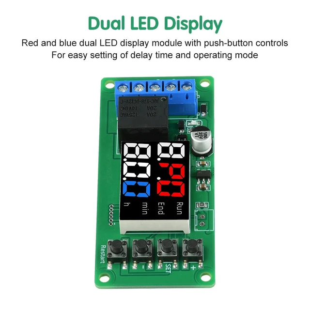 Alt view image 3 of 3 - T2101 Relay Module DC 12V Dual Mode Single Channel Direct Output Programmable Timer Controller Delay Relay Module