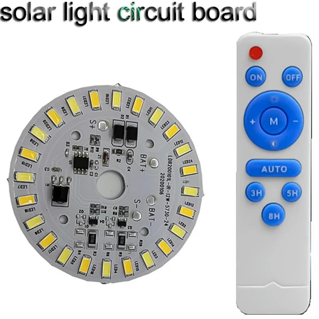 Main image of Solar Light Circuit Board Ceiling Light Replacement Led Module 3.2V 3.7V 12W Led Panel Light Board Dimmable Remote Control