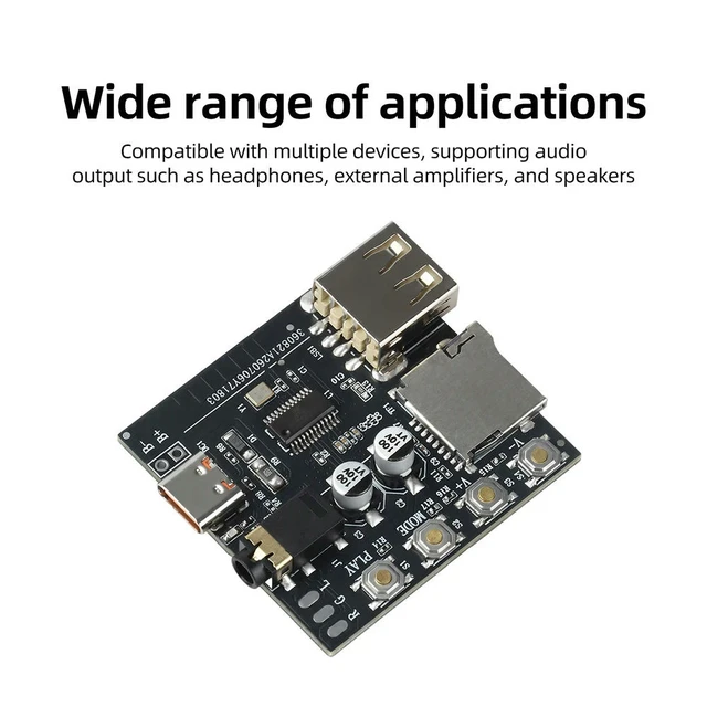 Alt view image 3 of 3 - DC 5V BT 6.0 MP3 Audio Decoding Board Audio Receiver Module Type C Supports AAC Supports Online Tuning