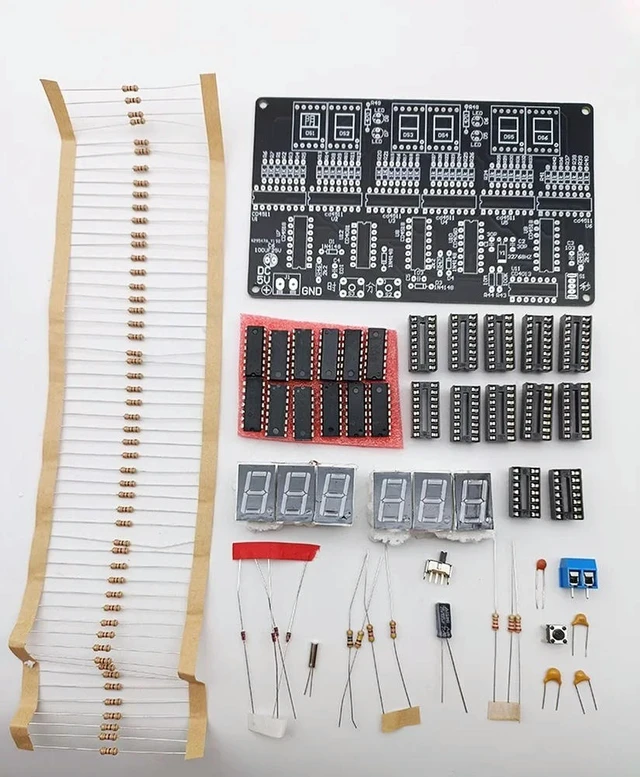 Alt view image 3 of 3 - DC 4.5V-5.5V 6-bit digital circuit clock kit, electronic clock teaching and practical training, welding and DIY parts production