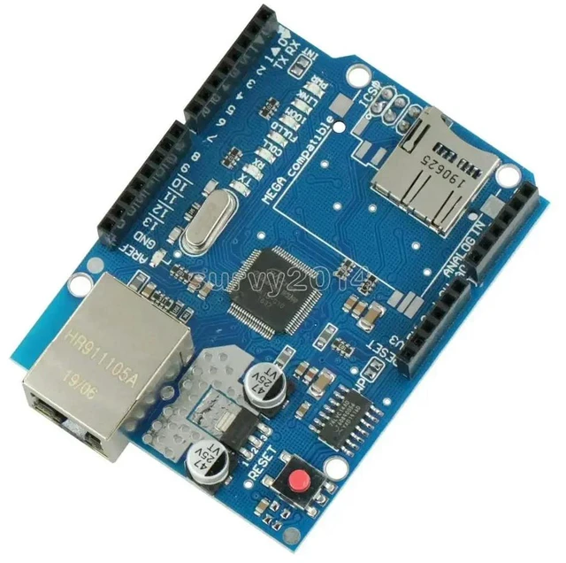 Main image of Ethernet Shield W5100 For Main Board RJ45 UNO ATMega 328 1280 MEGA2560 Network Expansion Board Module With Micro SD Slot