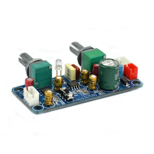 Alt view image 3 of 6 - Low Pass Filter Bass Subwoofer Pre-AMP Amplifier Board DC 9-32V Mono/Dual Channel Preamplifier with Bass Volume Adjustment