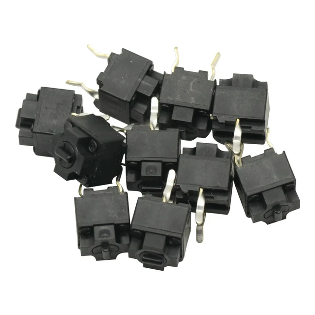 Alt view image 2 of 3 - 10PPcs Mouse Square Micro Switch Button Micro Switch Black Spots EVQP0E07K for Mouse Black Button