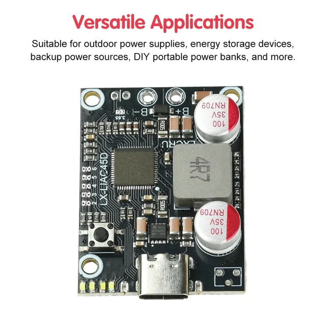 Alt view image 3 of 3 - PD45W Fast Charging Power Bank Module DIY Power Bank Mainboard Supports Lithium-Ion Lithium Iron Phosphate Batteries 2-6S