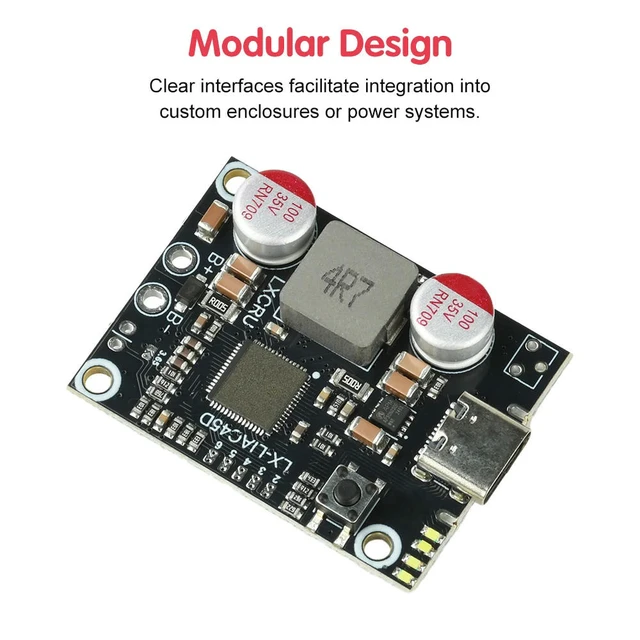 Alt view image 2 of 3 - PD45W Fast Charging Power Bank Module DIY Power Bank Mainboard Supports Lithium-Ion Lithium Iron Phosphate Batteries 2-6S