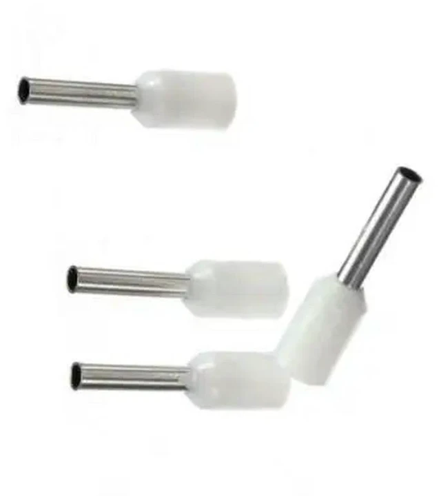 Alt view image 2 of 5 - 50pcs White 20 AWG Wire Copper Crimp Connector Insulated Cord Pin End Terminal