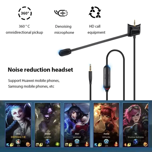 Alt view image 2 of 3 - Gaming Headset Microphone Mic 3.5mm Plug Detachable Gaming Boom Microphone Noise Cancelling Gaming Boom Mic for QC35/QC45