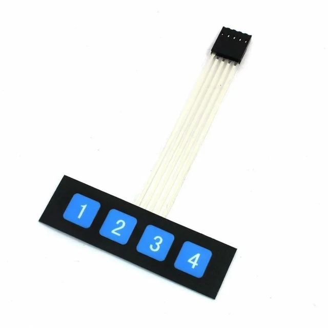Main image of 2 pcs 1x4 4 Key Matrix Membrane Switch Keypad Keyboard Control Panel SCM Extended Keyboard Super Slim for