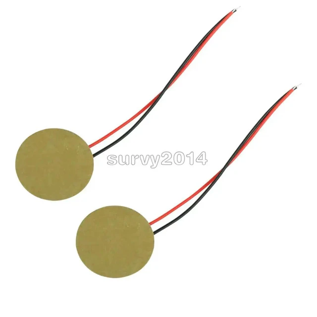 Alt view image 3 of 3 - 10PCS 20mm Piezo Elements Sounder Sensor Trigger Drum Disc 6.5KHZ + wire copper