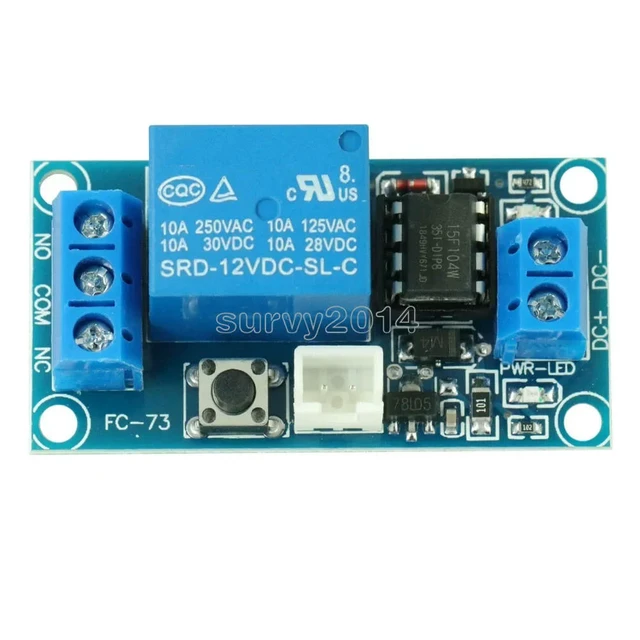 Alt view image 3 of 3 - DC 12V 1 Channel Latching Relay Module with Touch Bistable Switch MCU Control
