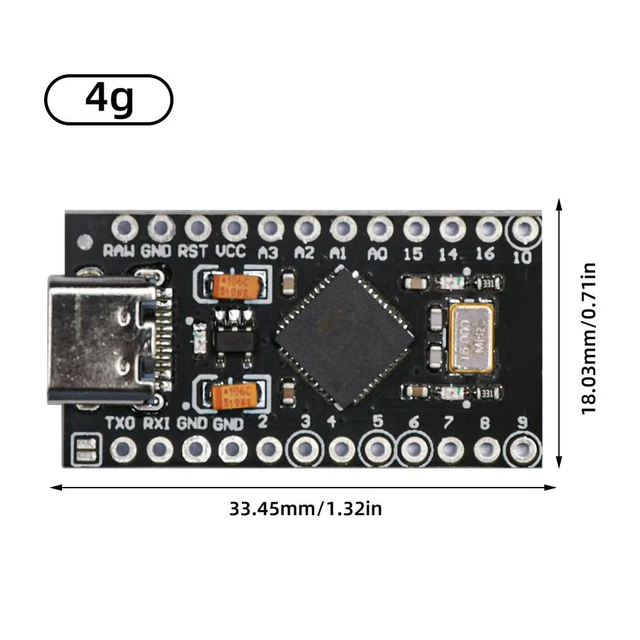 Alt view image 3 of 3 - Type-C USB ATMEGA32U4 Chip Development Board Module For ATMEGA32U4-AU/MU Controller Pro-Micro Replace Pro Mini